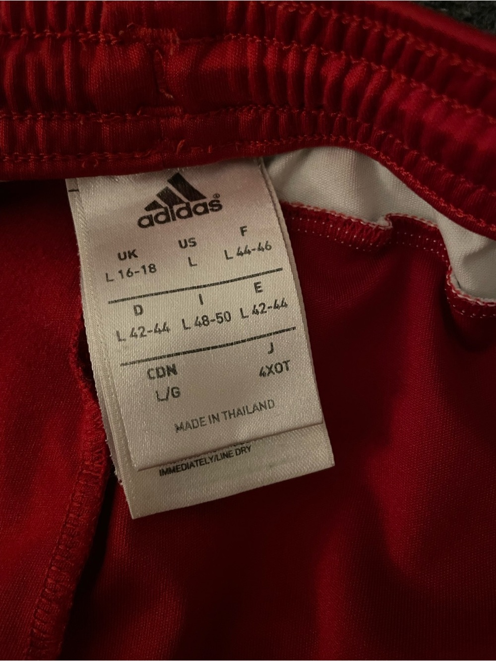 adidas Red Women's Athletic Shorts with White Trim - Picture 3 of 3